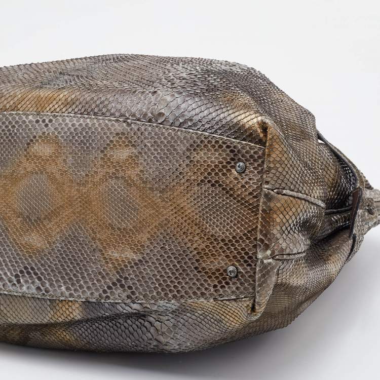 Pre Owned Salvatore Ferragamo Multicolor Python Satchel