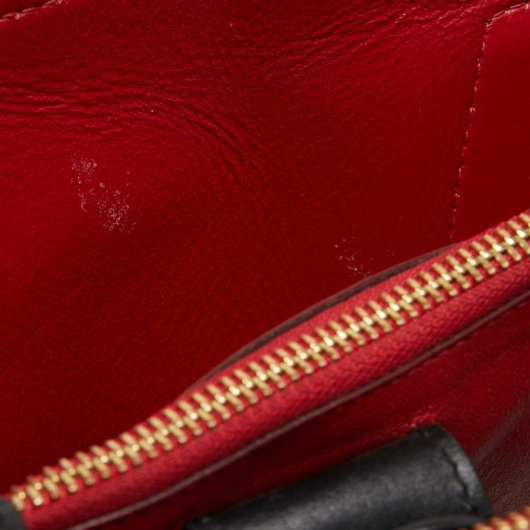 Pre Owned Salvatore Ferragamo Black Leather and Python Whitney Tote 