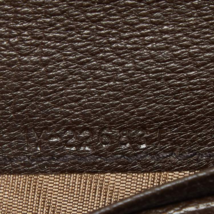 Pre Owned Salvatore Ferragamo Dark Brown Leather Zip Around Compact Wallet