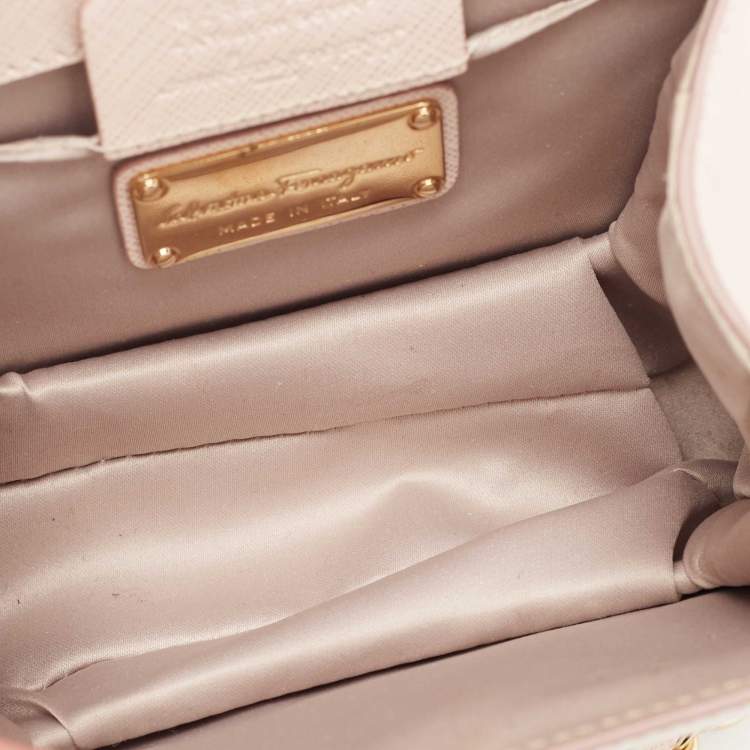 Pre Owned Salvatore Ferragamo Pink Leather Mini Ginny Crossbody Bag