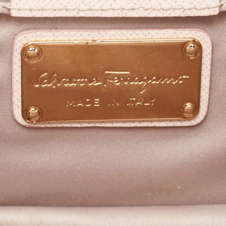 Pre Owned Salvatore Ferragamo Pink Leather Mini Ginny Crossbody Bag