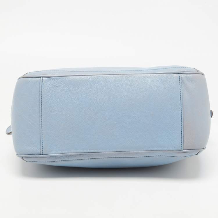 مملوكة مسبقًا Salvatore Ferragamo Light Blue Leather Gancini Satchel