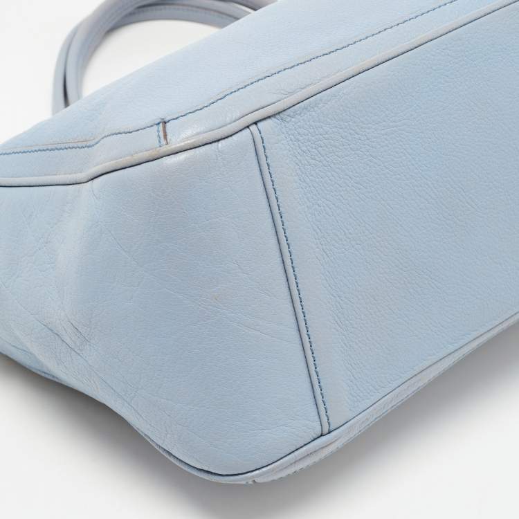 مملوكة مسبقًا Salvatore Ferragamo Light Blue Leather Gancini Satchel