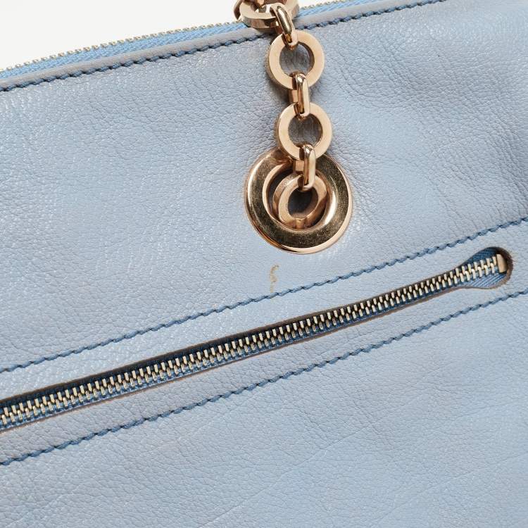 مملوكة مسبقًا Salvatore Ferragamo Light Blue Leather Gancini Satchel