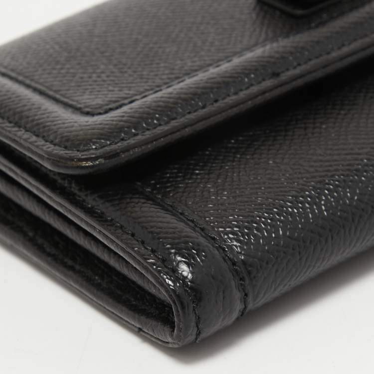 مملوكة مسبقًا Salvatore Ferragamo Black Leather Vara Bow Continental Wallet