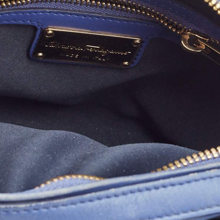 مملوكة مسبقًا Salvatore Ferragamo Purple Leather Fiamma Satchel