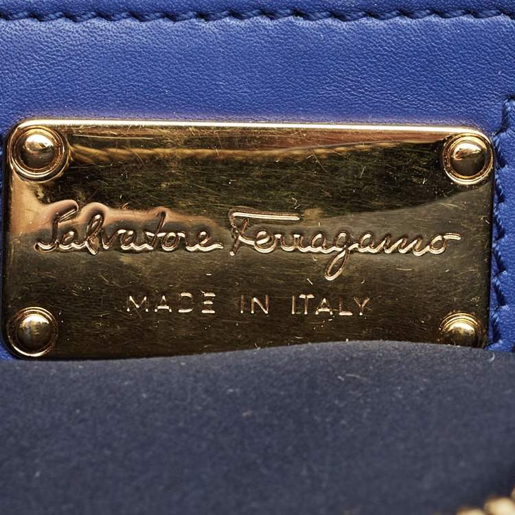 مملوكة مسبقًا Salvatore Ferragamo Purple Leather Fiamma Satchel