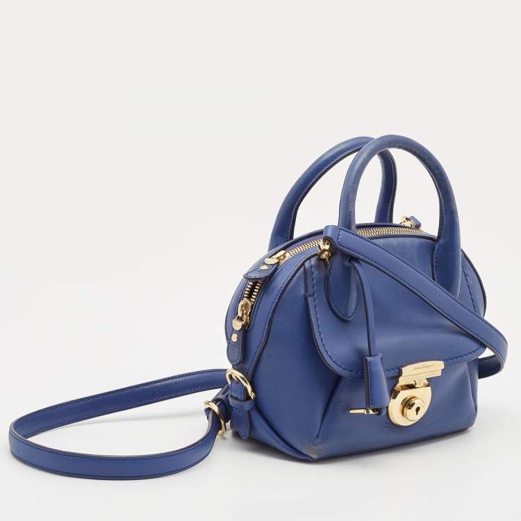 مملوكة مسبقًا Salvatore Ferragamo Purple Leather Fiamma Satchel