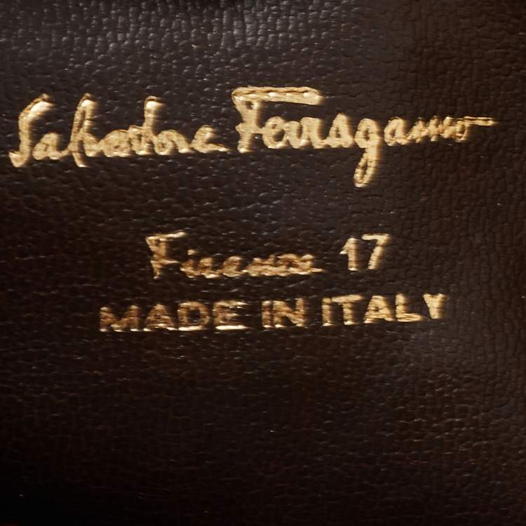 Pre Owned Salvatore Ferragamo Brown Python and Leather Flap Clutch Bag