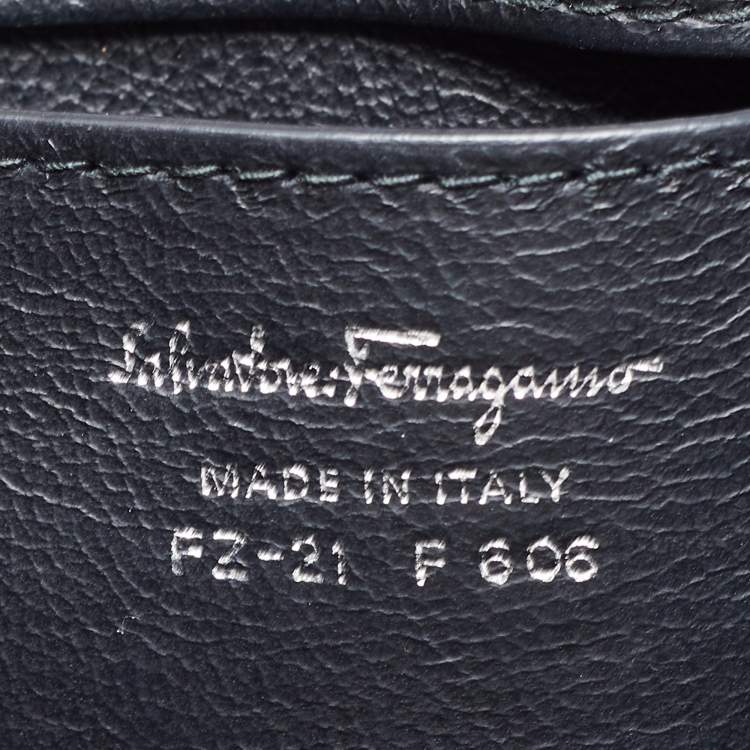 Pre Owned Salvatore Ferragamo Leather and Watersnake Leather Sofia Top Handle Bag