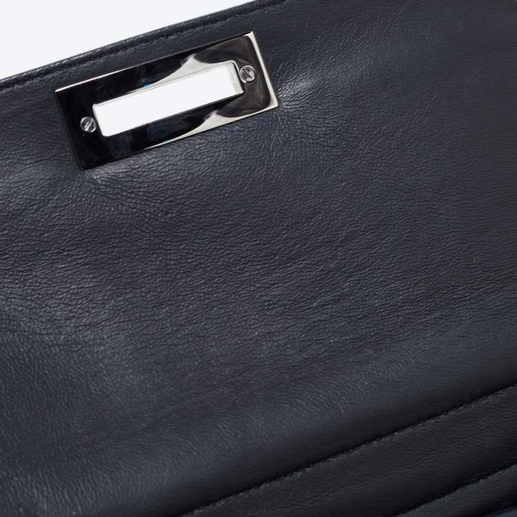 Pre Owned Salvatore Ferragamo Leather and Watersnake Leather Sofia Top Handle Bag