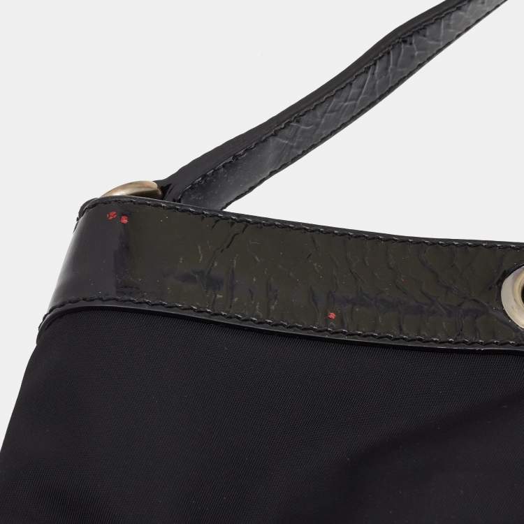 Pre Owned Salvatore Ferragamo Black Nylon Vara Bow Tote 