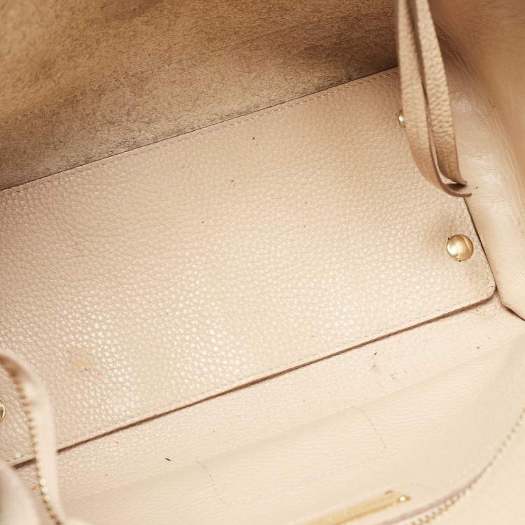 Pre Owned Salvatore Ferragamo Beige Leather Amy Tote
