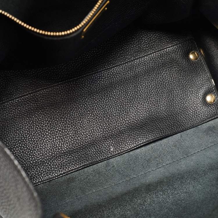 Pre Owned Salvatore Ferragamo Black Leather Medium Amy Tote