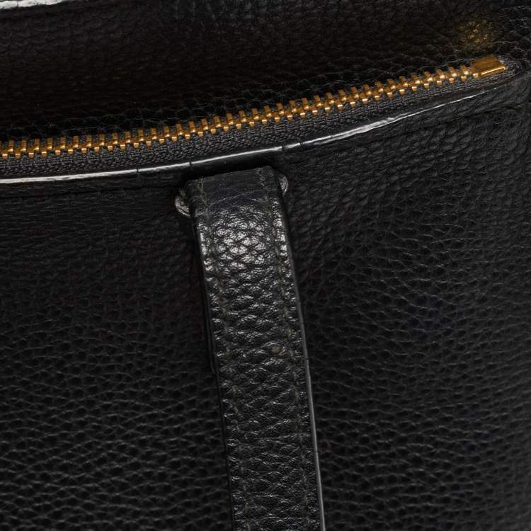 Pre Owned Salvatore Ferragamo Black Leather Medium Amy Tote