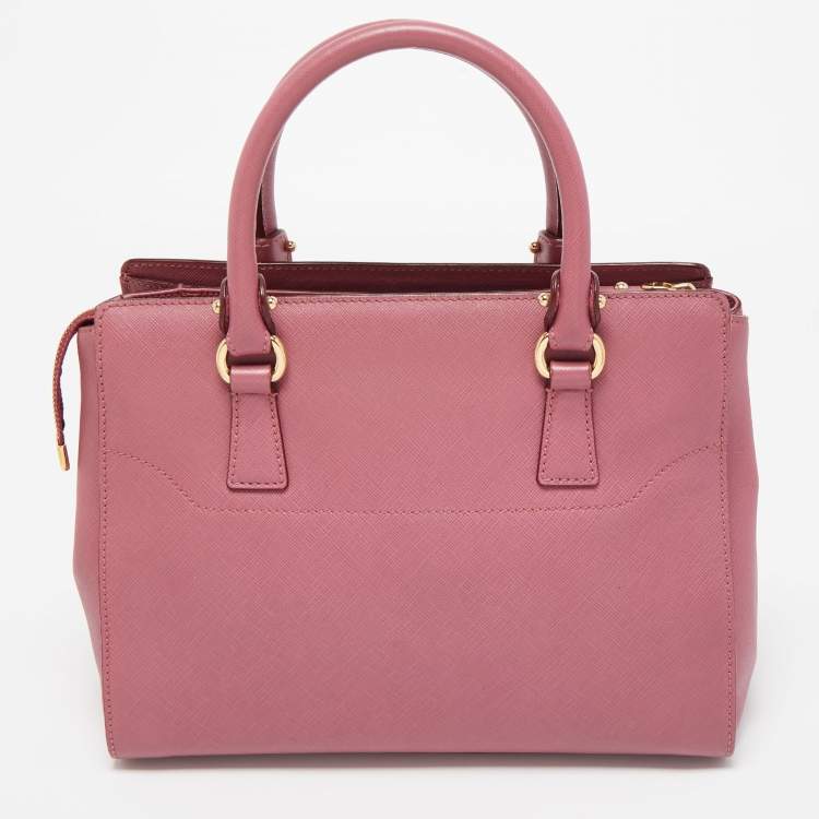Pre Owned Salvatore Ferragamo Dark Pink Leather Beky Tote