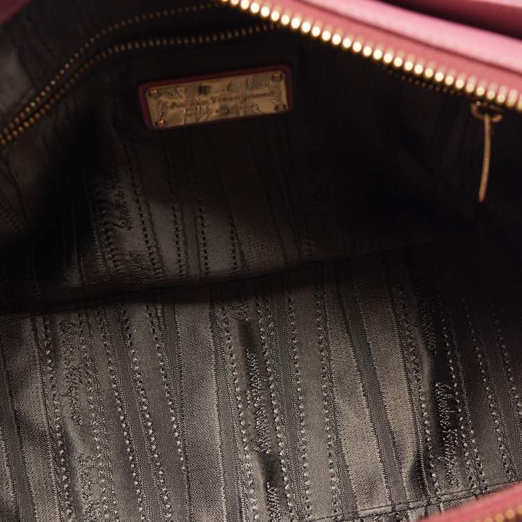 Pre Owned Salvatore Ferragamo Dark Pink Leather Beky Tote