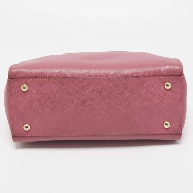 Pre Owned Salvatore Ferragamo Dark Pink Leather Beky Tote