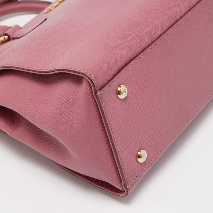 Pre Owned Salvatore Ferragamo Dark Pink Leather Beky Tote