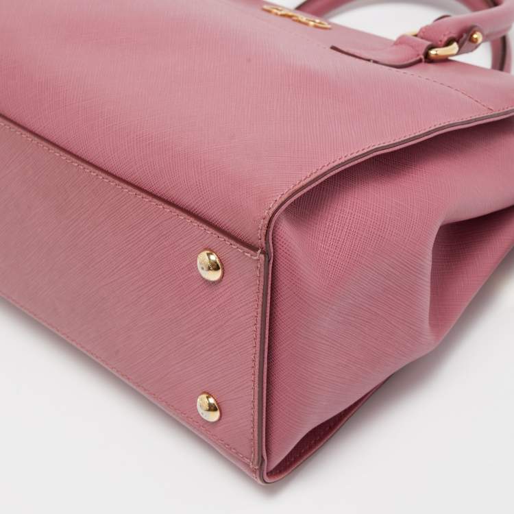 Pre Owned Salvatore Ferragamo Dark Pink Leather Beky Tote