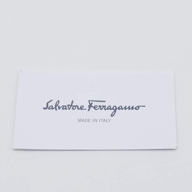 Pre Owned Salvatore Ferragamo Peach Leather Miss Vara Wallet on chain 