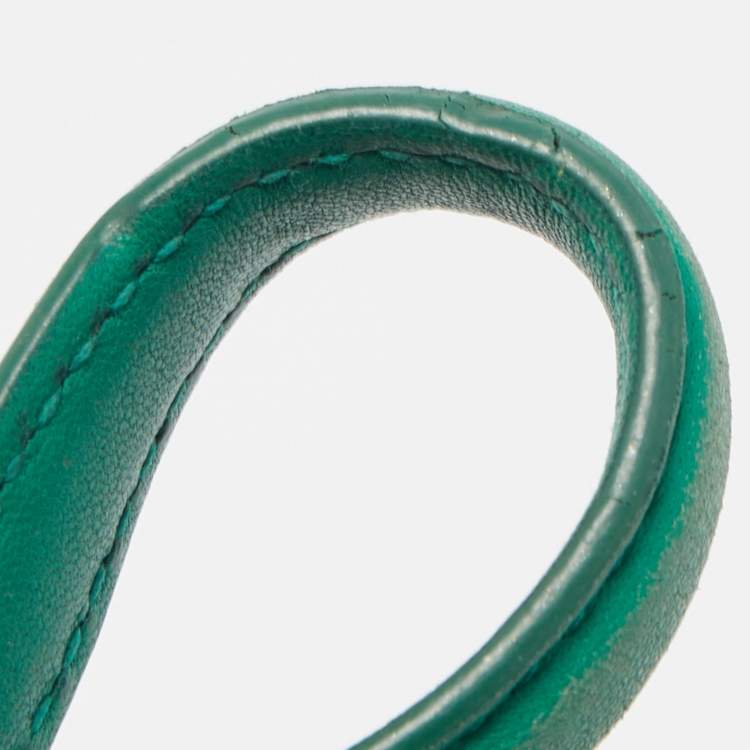 Pre Owned Salvatore Ferragamo Green Logo Embossed Leather Bonnie Tote