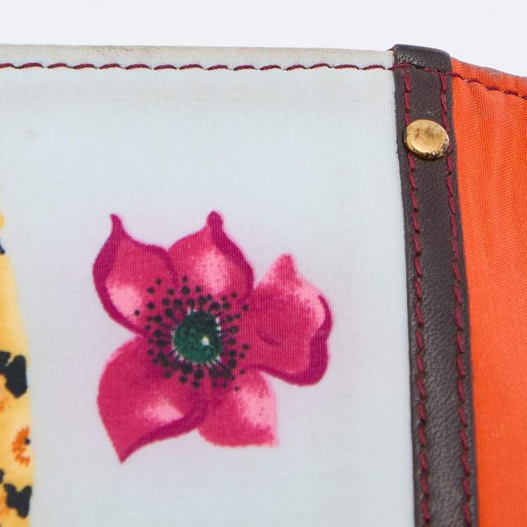 Pre Owned Salvatore Ferragamo Multicolor Jungle Print Fabric Flap Continental Wallet