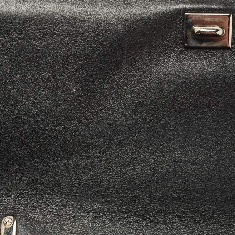Pre Owned Salvatore Ferragamo Black Patent Leather Ginny Shoulder Bag