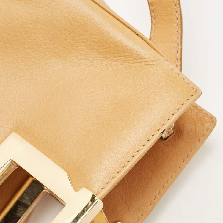 Pre Owned Salvatore Ferragamo Tan Leather Shoulder Bag