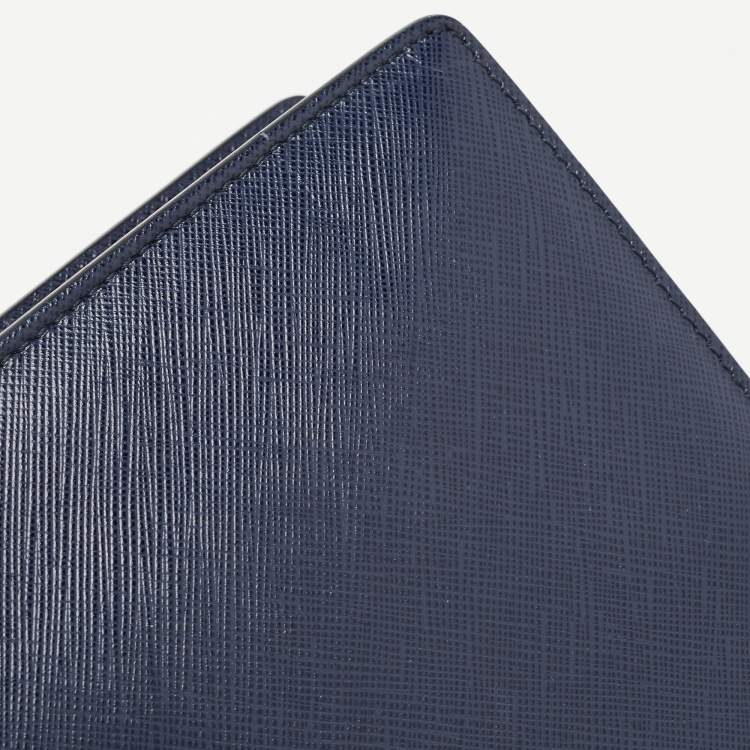 Pre Owned Salvatore Ferragamo Dark Blue Leather Vara Bow Chain Shoulder Bag