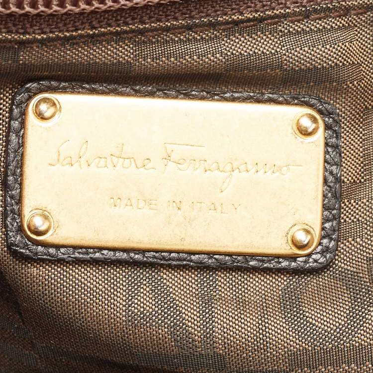 Pre Owned Salvatore Ferragamo Black Leather Braided Satchel