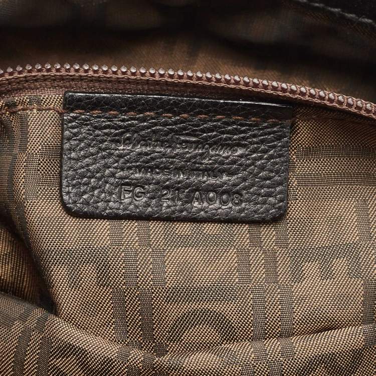 Pre Owned Salvatore Ferragamo Black Leather Braided Satchel