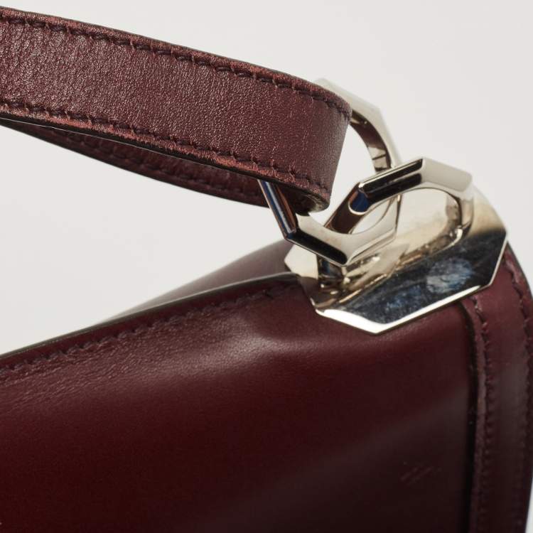Pre Owned Salvatore Ferragamo Purple Leather Flap Crossbody Bag