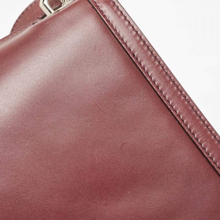 Pre Owned Salvatore Ferragamo Purple Leather Flap Crossbody Bag