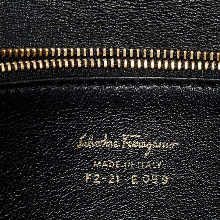 Pre Owned Salvatore Ferragamo Black Leather Aileen Shoulder Bag