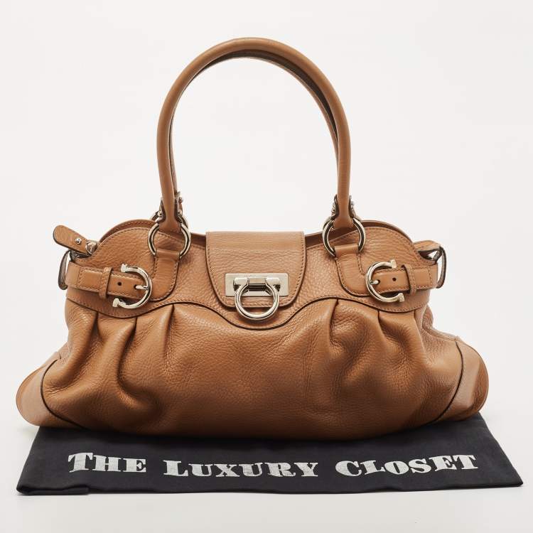Pre Owned Salvatore Ferragamo Brown Leather Marissa Shoulder Bag