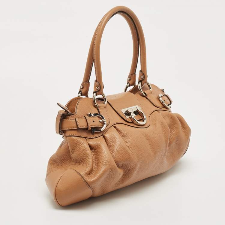 Pre Owned Salvatore Ferragamo Brown Leather Marissa Shoulder Bag