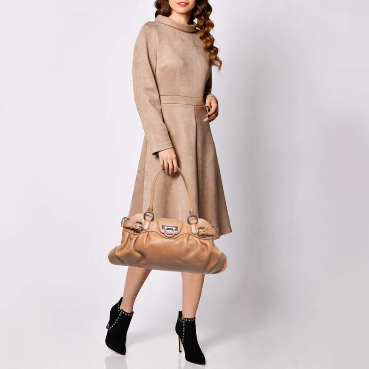 Pre Owned Salvatore Ferragamo Brown Leather Marissa Shoulder Bag