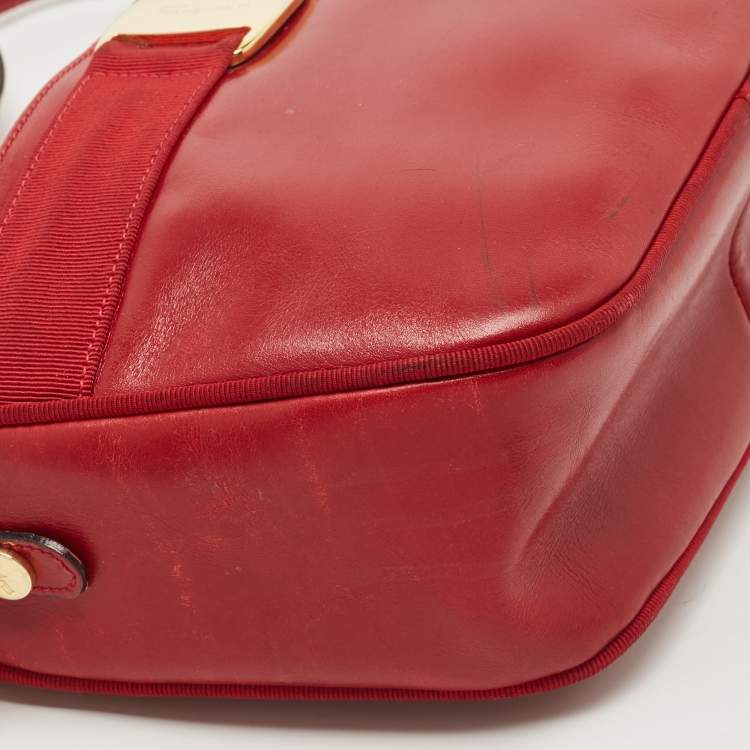 مملوكة مسبقًا Salvatore Ferragamo Red Leather Camera Crossbody Bag