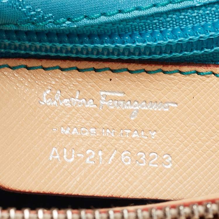 Pre Owned Salvatore Ferragamo Multicolor Printed Fabric and Leather Gancio Flap Hobo