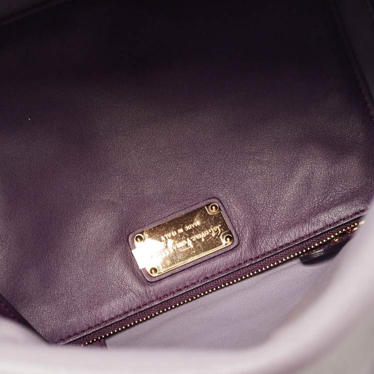 Pre Owned Salvatore Ferragamo Purple Leather Sookie Satchel