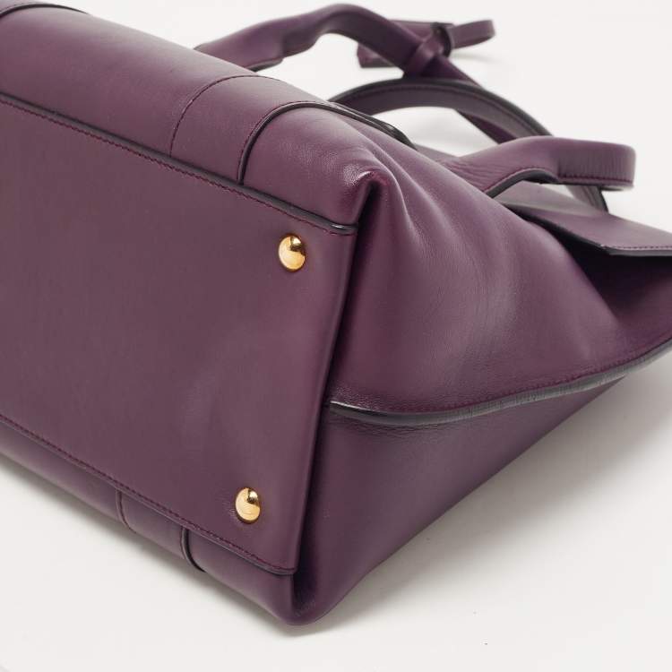 Pre Owned Salvatore Ferragamo Purple Leather Sookie Satchel