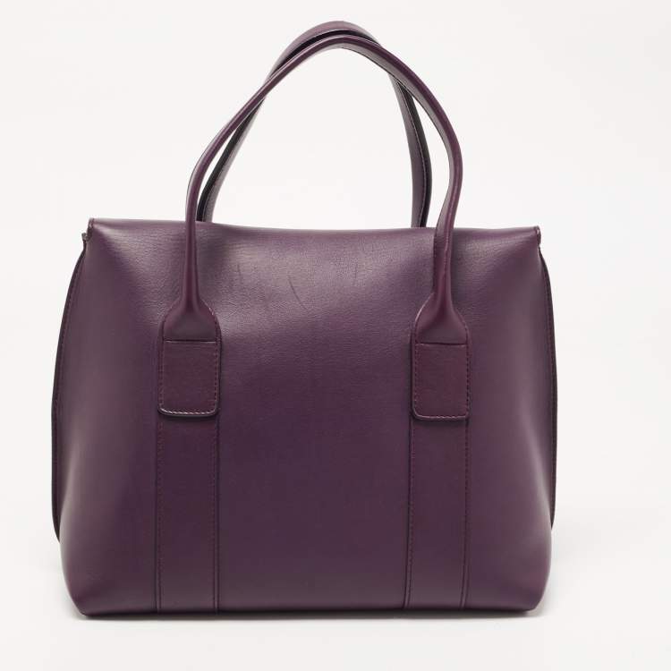 Pre Owned Salvatore Ferragamo Purple Leather Sookie Satchel