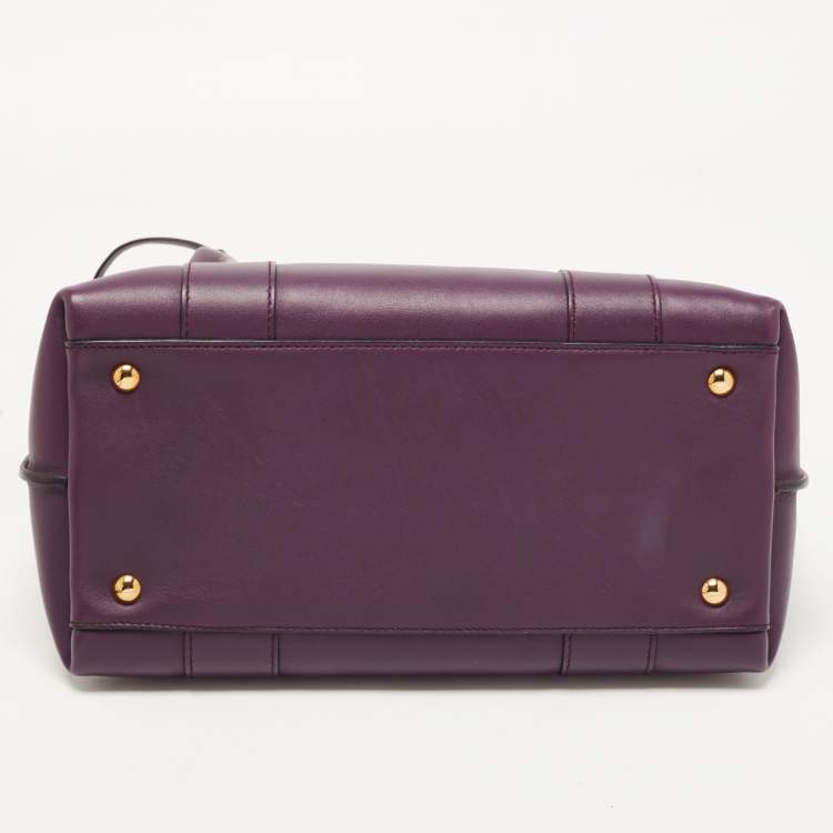 Pre Owned Salvatore Ferragamo Purple Leather Sookie Satchel