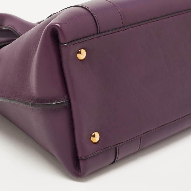 Pre Owned Salvatore Ferragamo Purple Leather Sookie Satchel