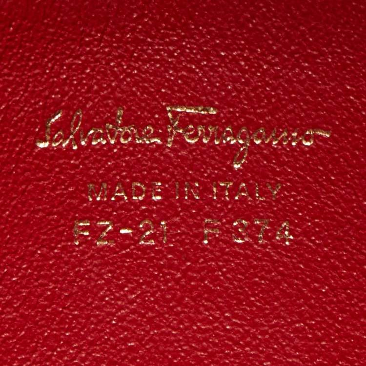 Pre Owned Salvatore Ferragamo Burgundy Leather Grommets Aileen Top Handle Bag