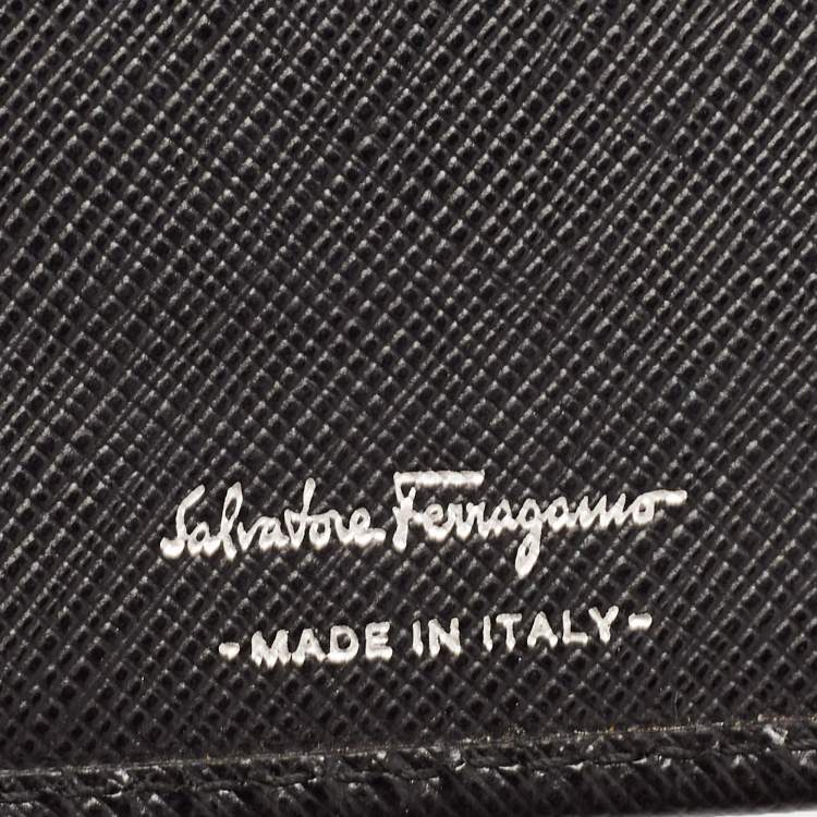 Pre Owned Salvatore Ferragamo Black Gancio Leather Continental Wallet