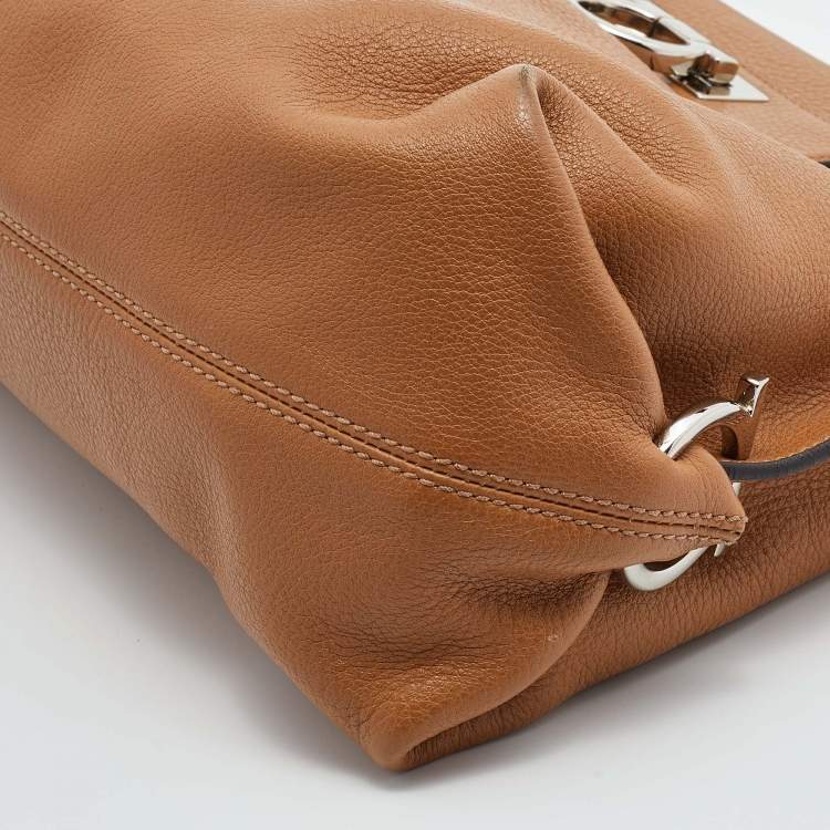 Pre Owned Salvatore Ferragamo Tan Leather Fanisa Hobo