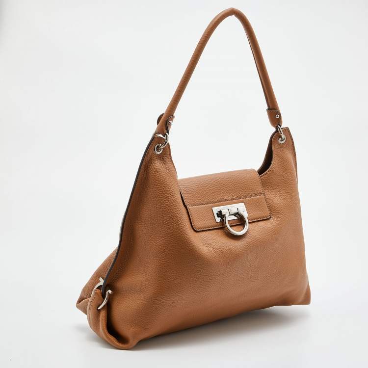 Pre Owned Salvatore Ferragamo Tan Leather Fanisa Hobo