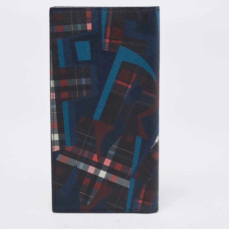 Pre Owned Salvatore Ferragamo Multicolor Geometric Print Bi-fold Long Wallet